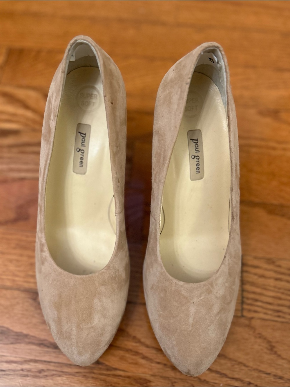 Paul Green Suede Beige High Heel Pumps Women's Shoes Size 5UK/7US